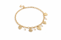 Collier Aura dorée - Perle naturelle - Acier inoxydable - 39+7 cm