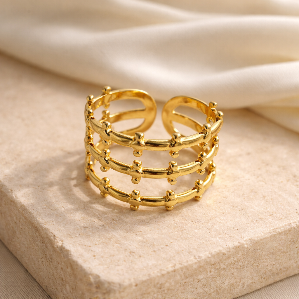 Bague Infinity 3 Rangs - Acier inoxydable - Taille ajustable