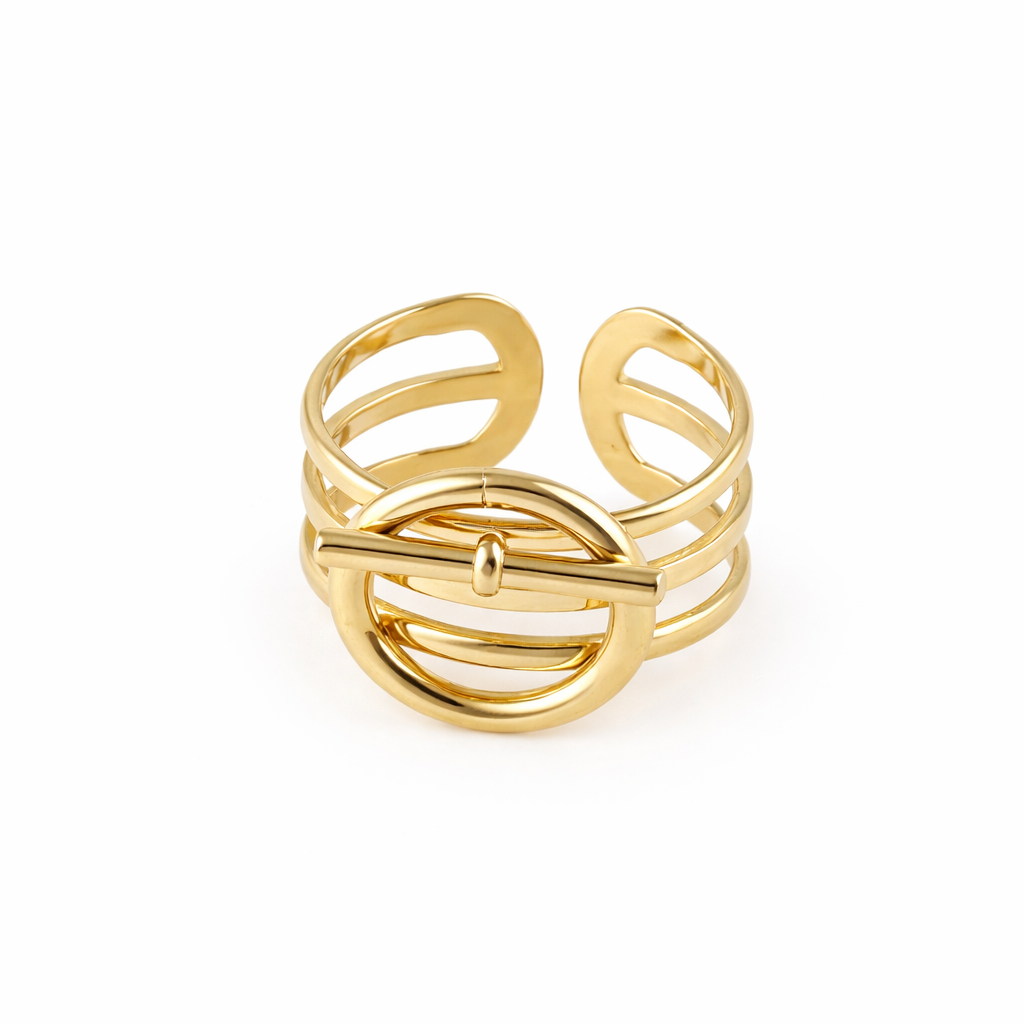Bague Équilibre Doré - Acier inoxydable - Taille ajustable