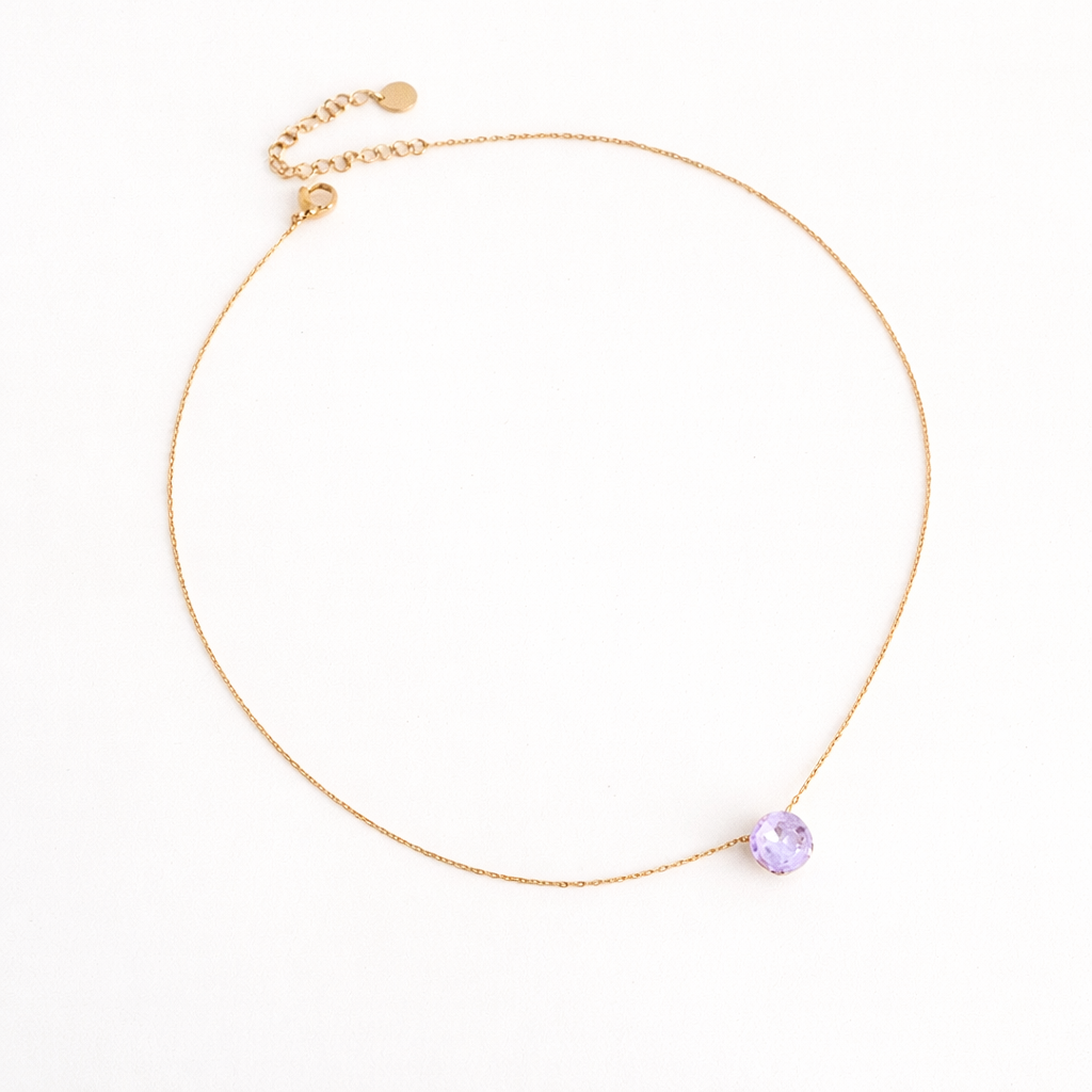Collier Éclat violet - Acier inoxydable - Cristaux Swarovski®
