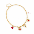 Collier amour élégance - Pierre naturelle - Acier inoxydable -  40+5 cm