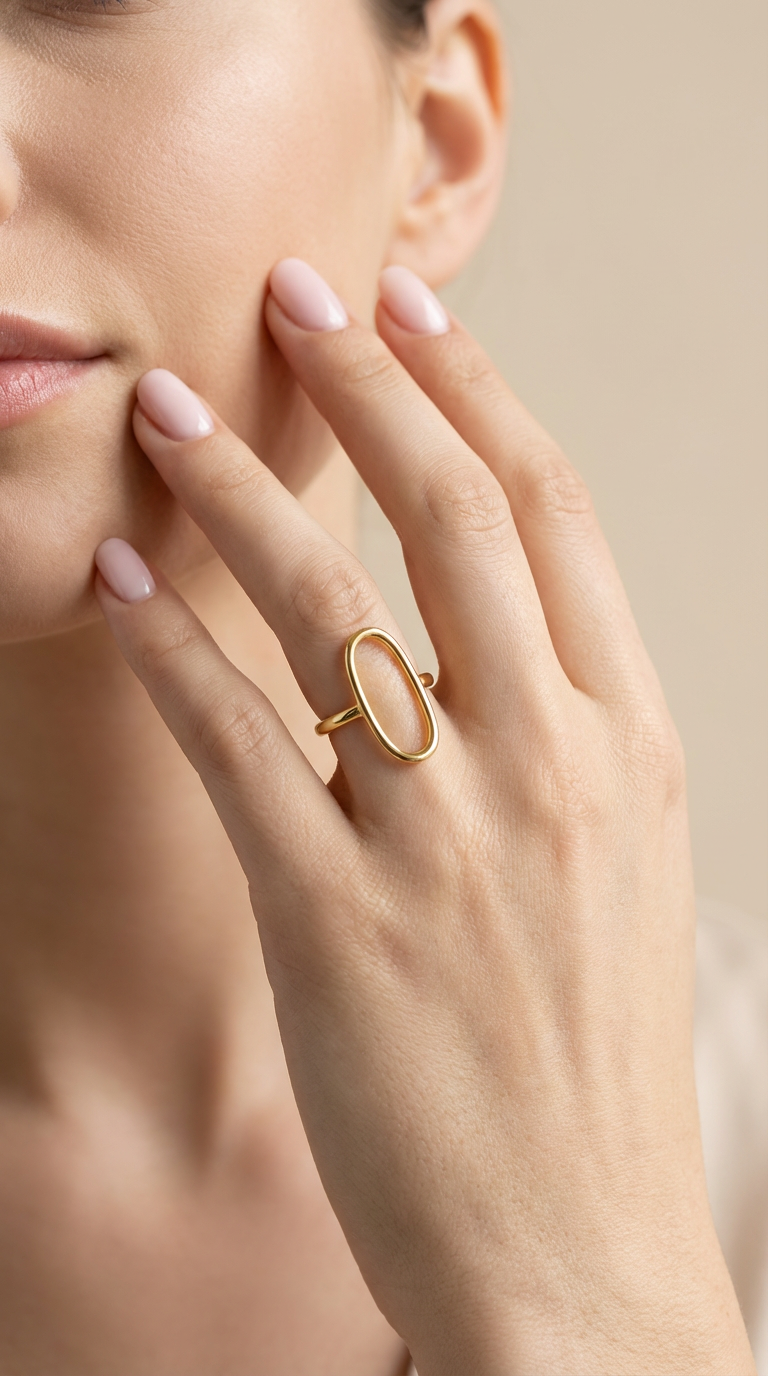 Bague Ovalia - Acier inoxydable - Taille ajustable