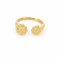 Bague Fleur d’Or - Acier inoxydable - Taille ajustable