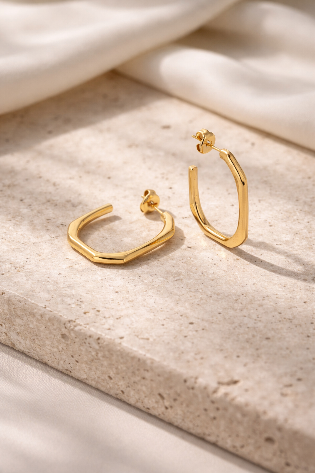 Boucle d’oreille Linea Gold - Acier inoxydable - 2,3 x 3cm
