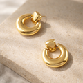 Boucle d’oreille Luna Dorée - Acier inoxydable - 2,3 x 2,7 cm