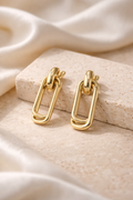 Boucle d’oreille Essence Dorée - Acier inoxydable - 1,5 x 3,9 cm