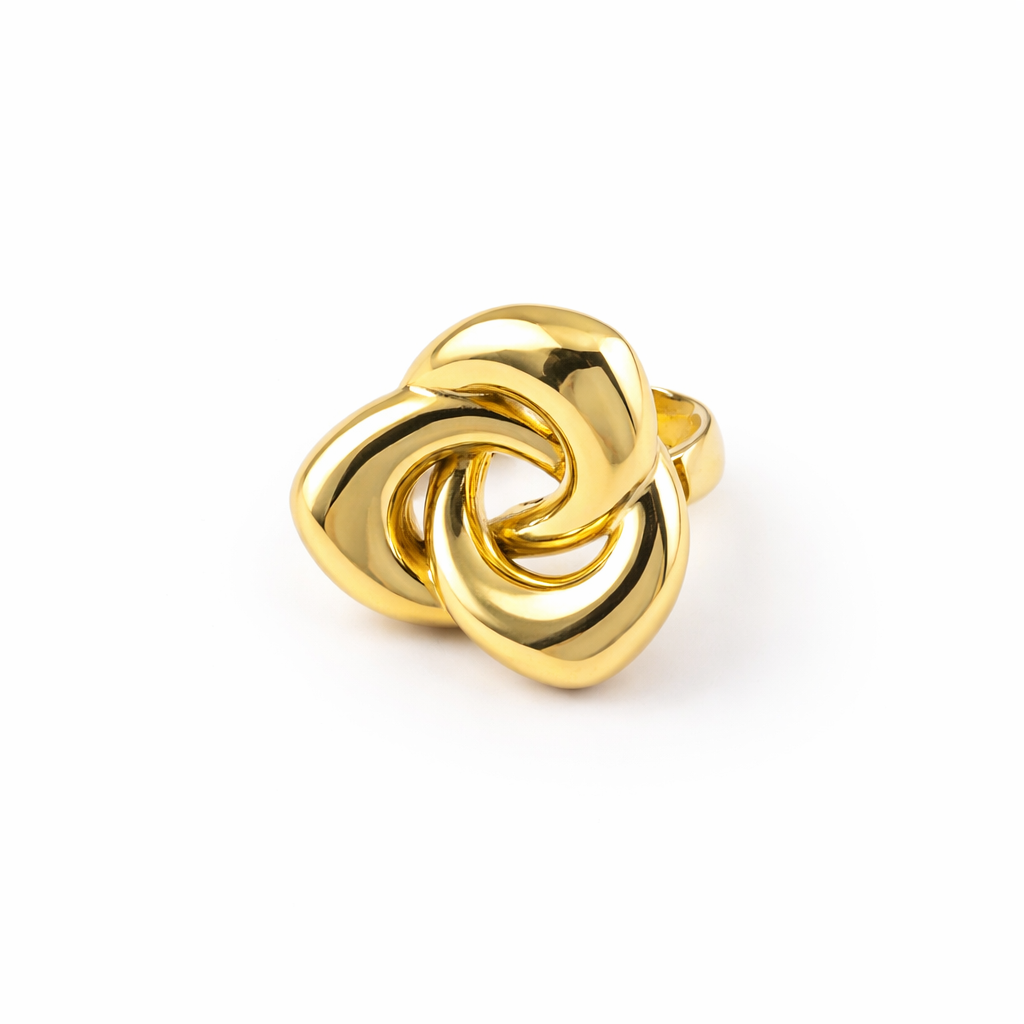 Bague nœud d’Or - Acier inoxydable - Taille ajustable
