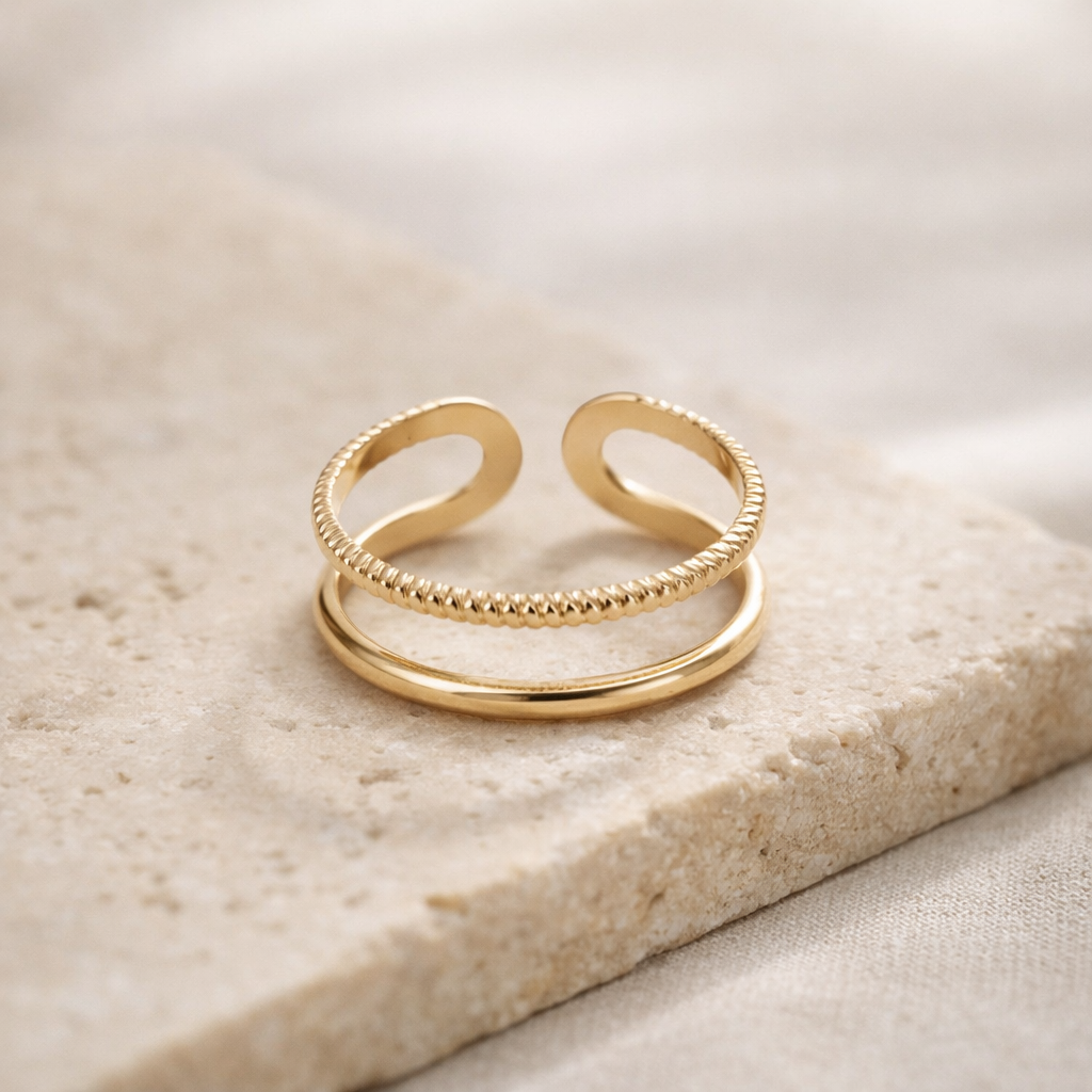 Bague Velora  - Acier inoxydable - Taille ajustable