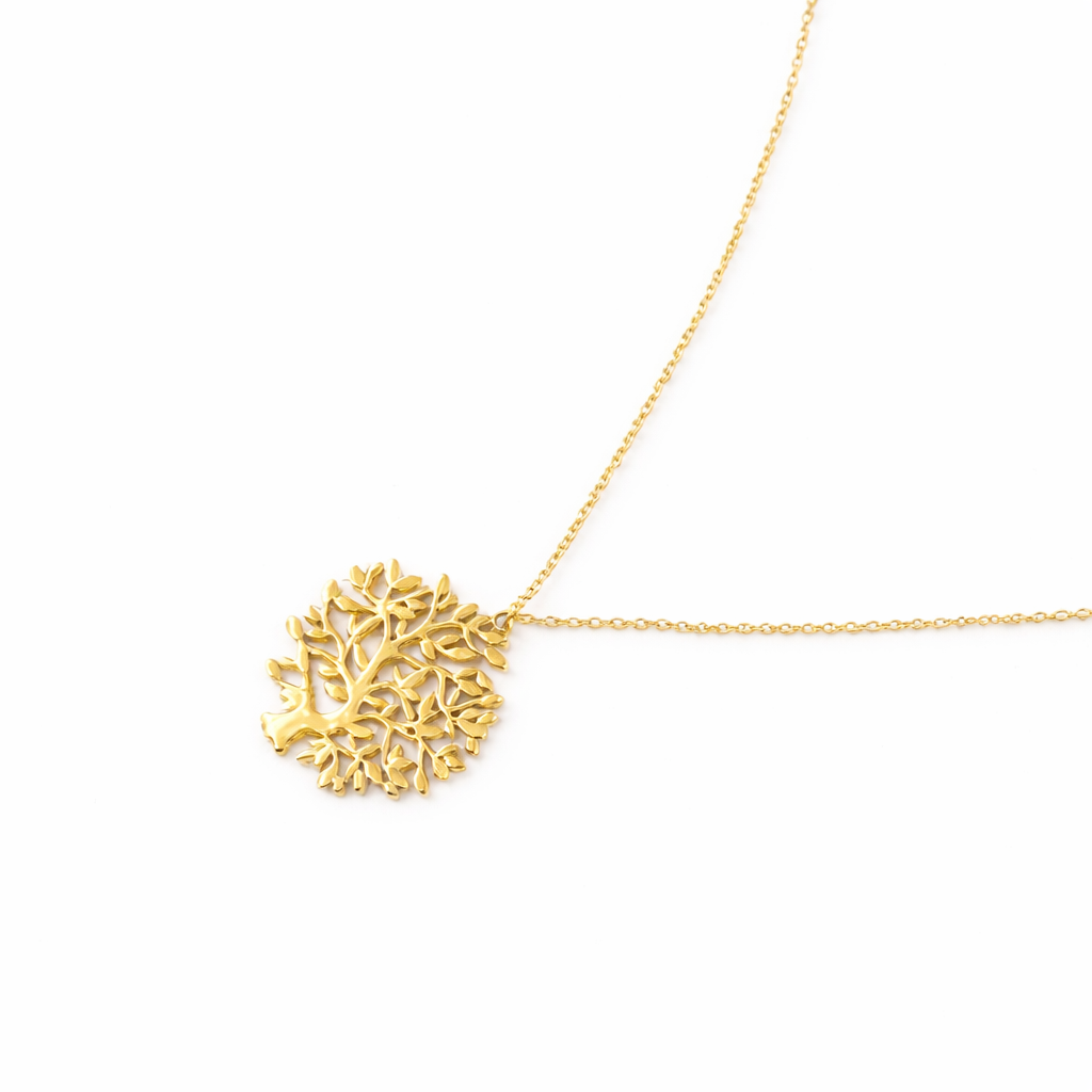 Collier Arbre d’or - Acier inoxydable - 40+5 cm