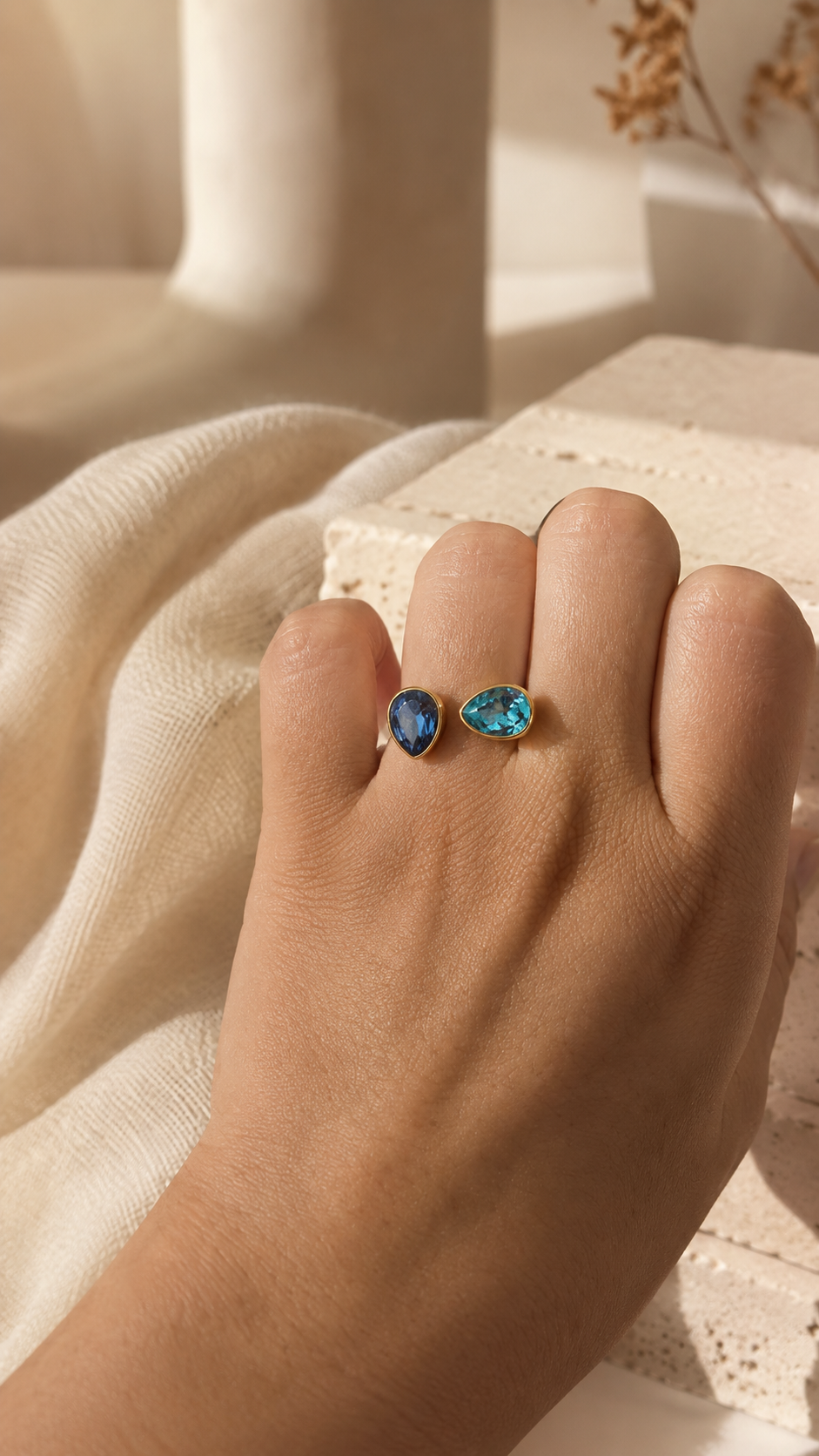 Bague Saphira duo - Cristaux Swarovski