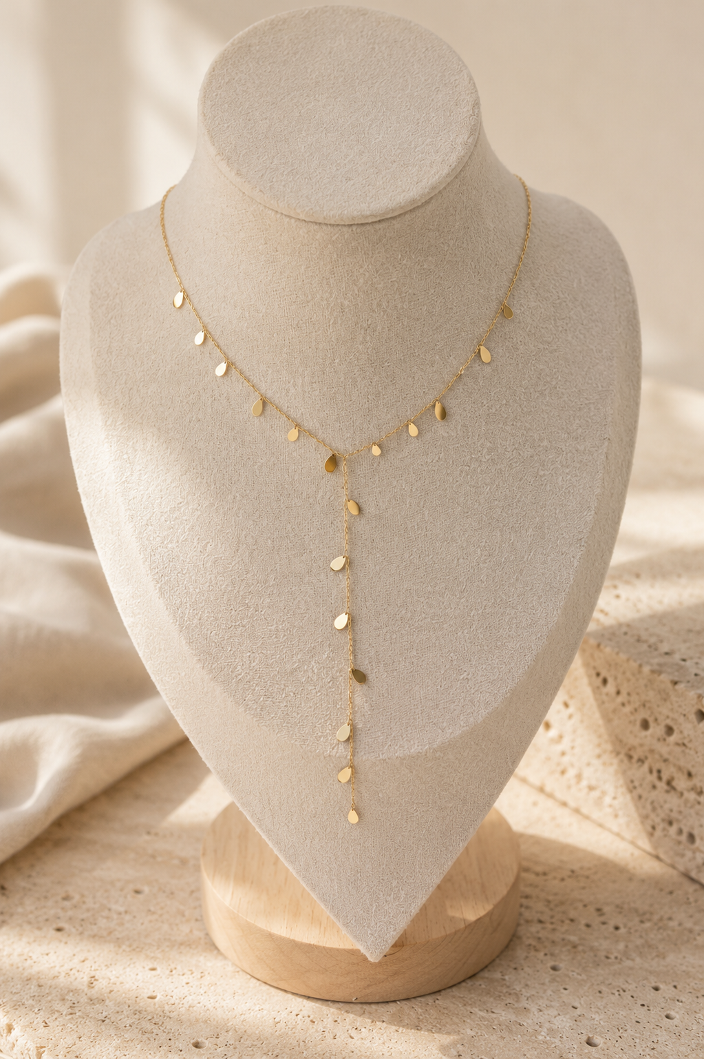 Collier goutte d’or - Acier inoxydable - 40 + 5 cm