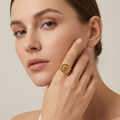 Bague Équilibre Doré - Acier inoxydable - Taille ajustable