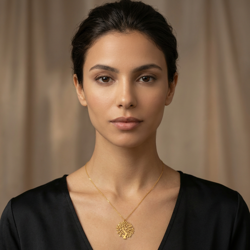 Collier Arbre d’or - Acier inoxydable - 40+5 cm